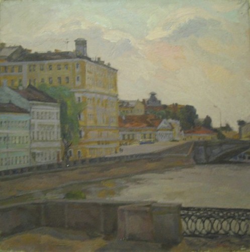 Midday in Zamoskvarechie; canvas, oil, 65x65 sm, 1982 year, collection