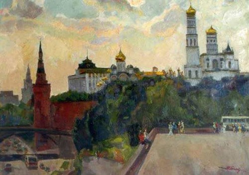The prospect over the Kremlin; Old Moscow. City landscape