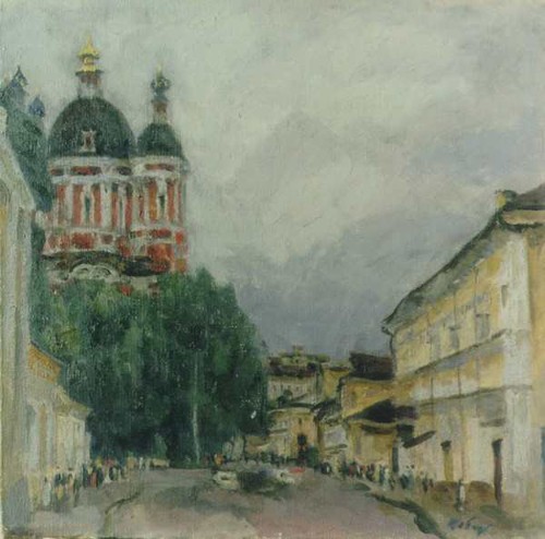 The Klimentovsky pereulok; canvas, oil, 60x60 sm, 1983 year, collection