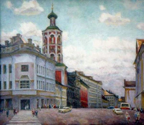 Old Moscow. City landscape: The Petrovskie vorota (The Petrovskie gates)