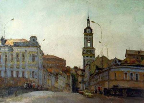 Old Moscow. City landscape: The Pyatnitskaya street. The prospect from Balchug
