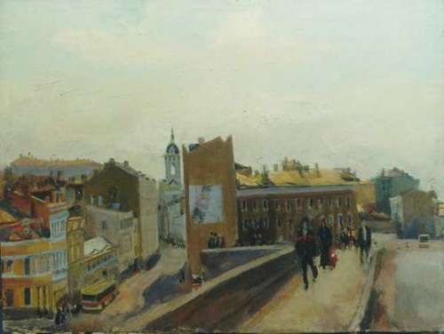 Zamoskvorechie (Part of Moscow behind the Moskva-river); canvas, oil, 60x80 sm, 1988 year, collection