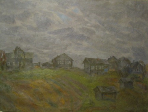 Selo IB. KOMI ASSR; canvas, oil, 60x80 sm, collection