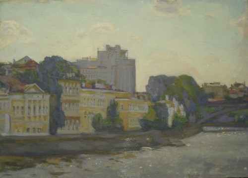 Old Moscow. City landscape: On the Moscow-river. Midday