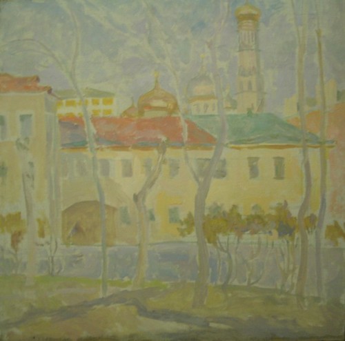 untitled; canvas, oil, 65x65 sm, 1976 year, collection