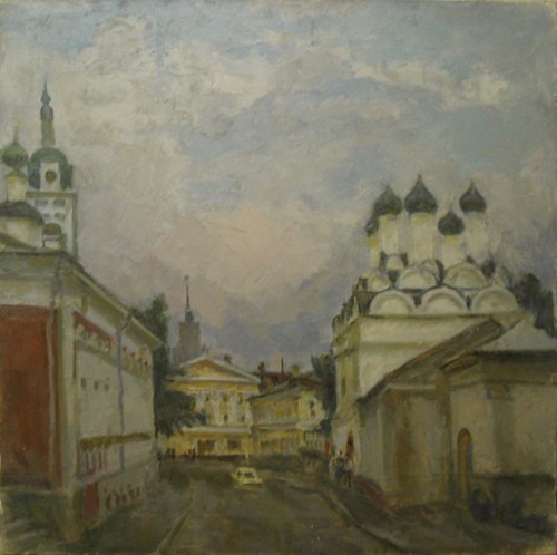 Chernigovskiy pereulok; canvas, oil, 60x60 sm, 1984 year, collection