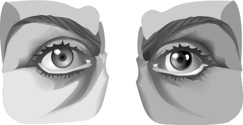 Pair of eyes; Eye, Human, Grey