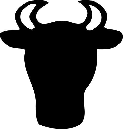 Bull; Animal, Domestic, Design, Silhouette, Farm