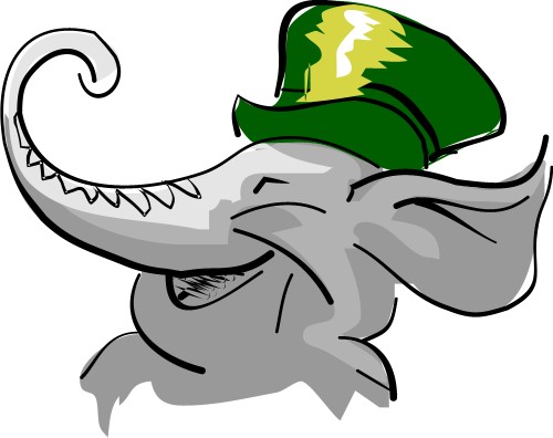 Elephant; Animal, Hat, Cartoon
