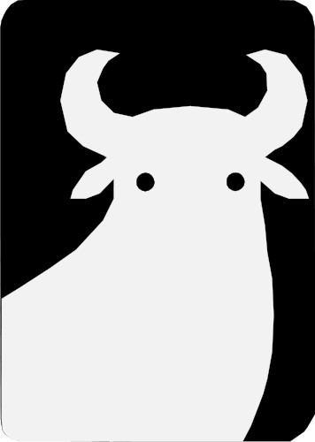 Ox logo; Ox, Mammal, Domestic, Farm, Working