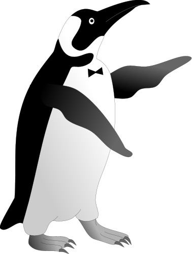 Penguin with bow-tie; Penguin, Flightless