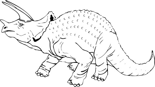 Triceratops; Dinosaur, Horn, Carnivore, Outline