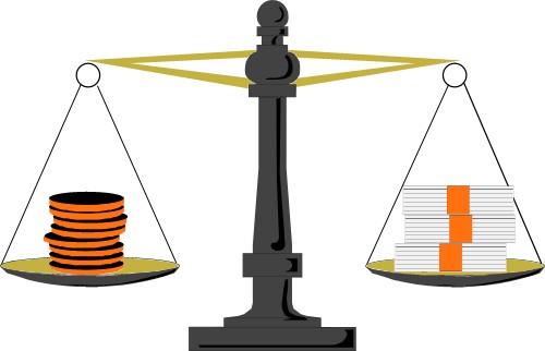 Set of old-fashioned scales; Balance, Scales, Money