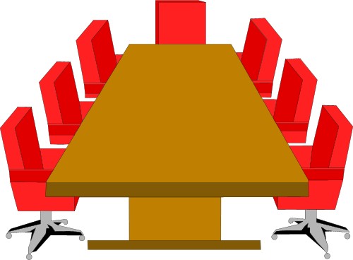 Boardroom table with chairs; Business