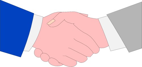 Two shaking hands; Handshake