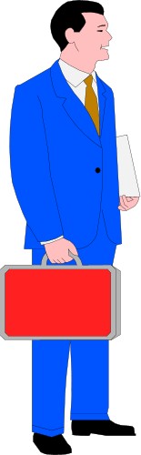 Business: Businessman carrying a briefcase