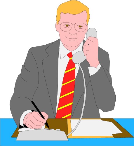 Business: Businessman talking on phone