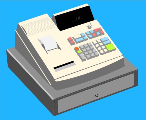 Cash register; Till, Machine, Money