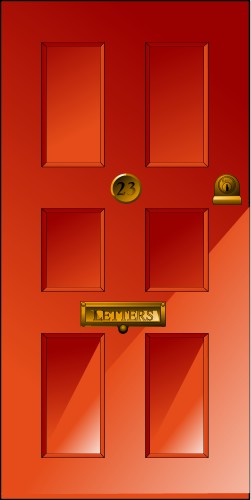 Red front door; Door, Material