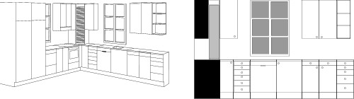 Plan; Elevation, Perspective, Room, Kitchen, Architecture
