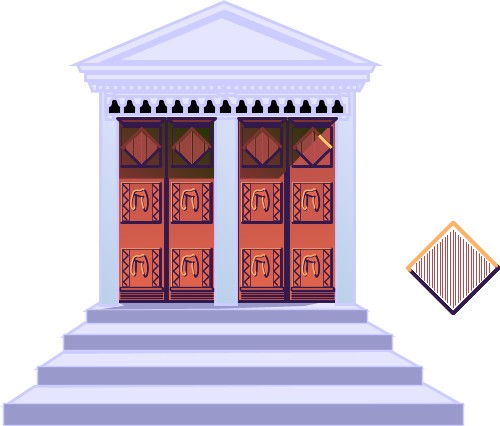 Temple; Door, Column, Step, Architecture