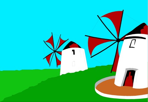 Spanish sail windmills; Windmill, Farm