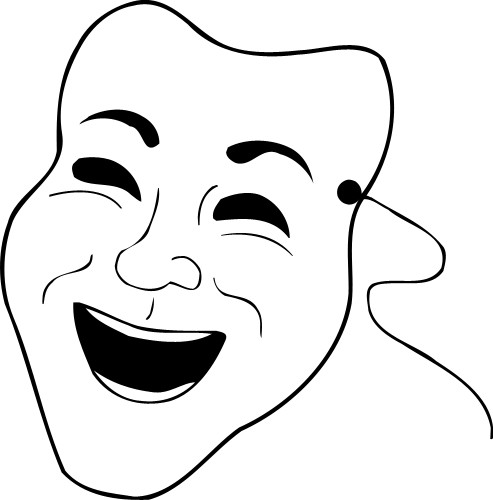 Comedy mask; Comedy, Greek, Face, Smiling, Laughing, String