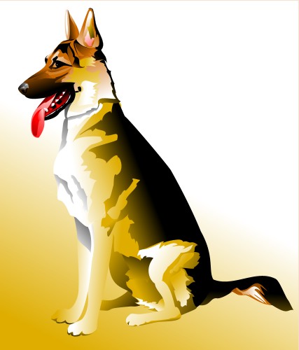 German Shepherd dog; Corel Xara