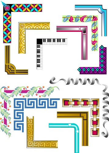 Selection of ornamental borders; Border, Edge, Decorative, Ornamental, Design