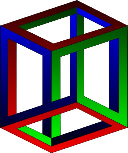 Impossible square optical illusion; Design, 3D, Illusion