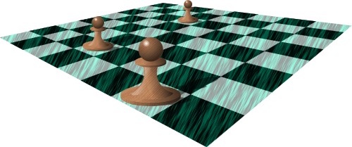 Marble chessboard with wooden pawns; Corel Xara