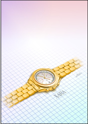 Gold watch; Watch 2, Design, Object, Transparency, Time, Machine, Burns
