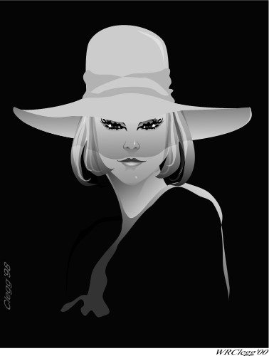 The girl in a hat; The woman, hat, stranger, elegance, black-and-white the diagram