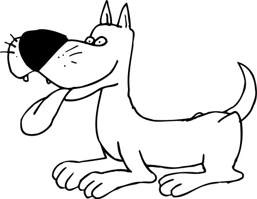 Dog; Sit, Tongue, Cartoon
