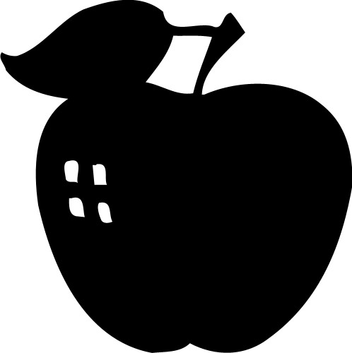 Apple; Fruit, Silhouette, Food