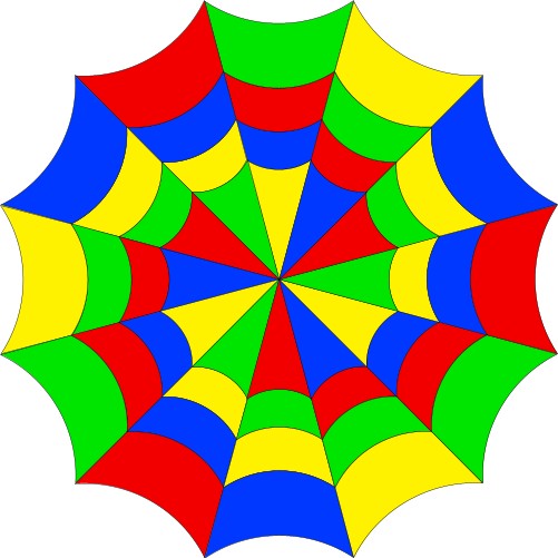 Colour spiral web; Colour, Spiral, Web, Primary