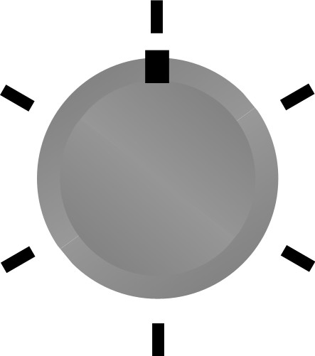 Marked dark knob; Graphics
