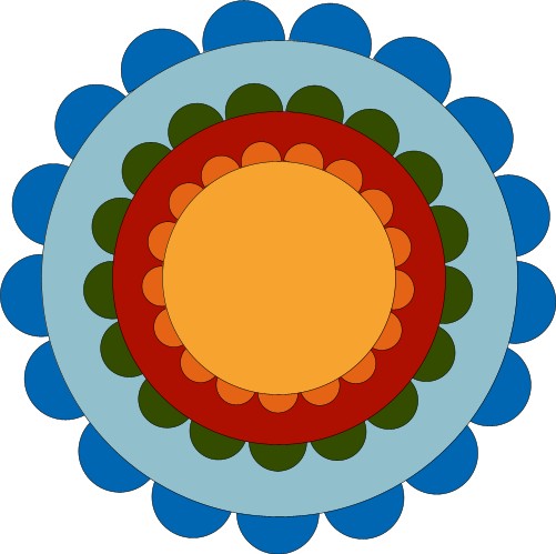 Stylised flower; Stylised, Flower, Circle