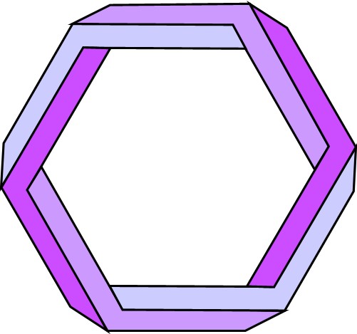 Twisted 3D hexagon; Twisted, 3D, Hexagon