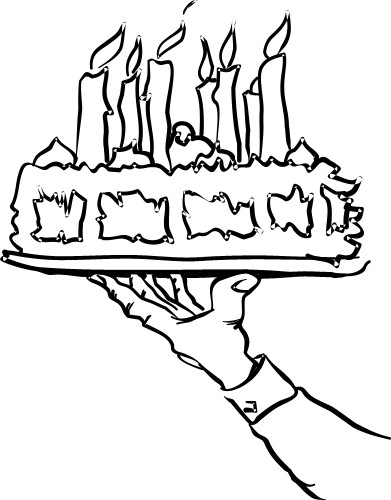 Serving cake; Hands