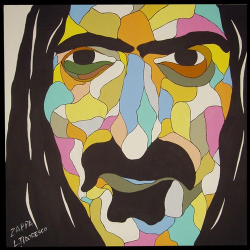 Frank Zappa; acryl painting 35.4x35.4 in
