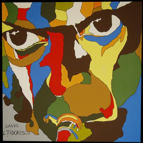 Miles Davis; acryl painting 35.4x35.4 in