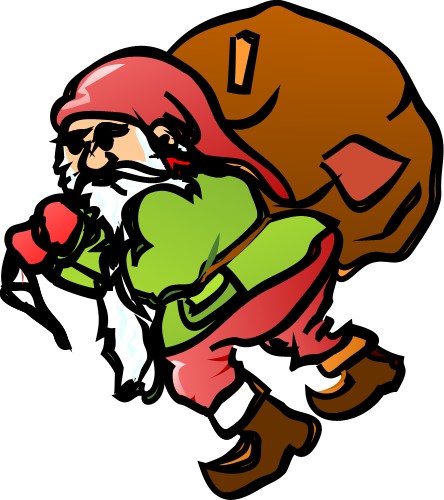 Dwarf with sack; Elf, Xmas, Sack, Gnome, Christmas, Presents
