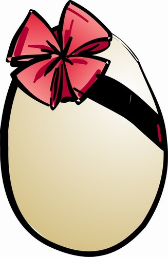 Egg with bow; Easter, Eggs, Bow, Ribbon