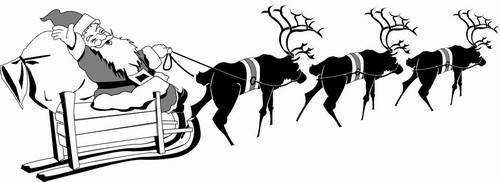 Santa and sleigh; Holidays