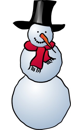 Snowman; Snow, Man, Scarf, Hat, Carrot, Smile
