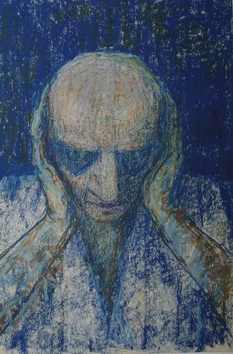 A sculptor; paper, pastel; 1966 year