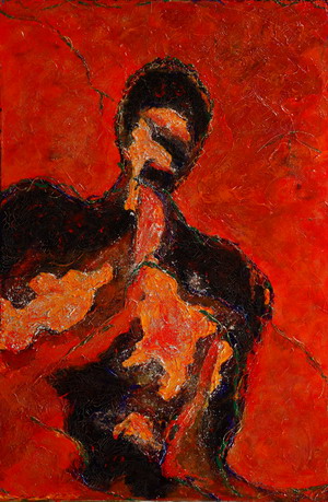 Anxious red; canvas, oil; 120 x 100 cm