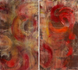 Diptych. Etude of Movements; canvas, oil; 50 x 90 cm