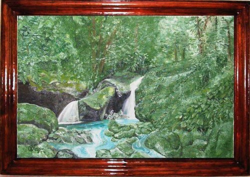 Timber waterfall; 60x40 cm; canvas, oil; 2004 year